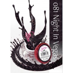 Gel uv Semilac Geltaq color 081 negru cu sclipici Night in Vegas 5 ml + 1 pigment color Neon Cadou